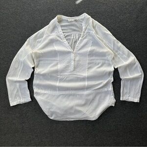 Zara white linen Blouse with Texture and Détails